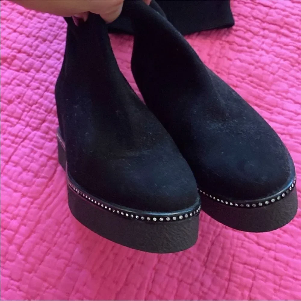 Baldinini Elegant Black over knee genuine suede Boots, US8